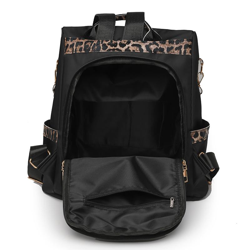 Women's Leopard Print Backpack Anti-Theft Travel Backpack Student Schoolbag