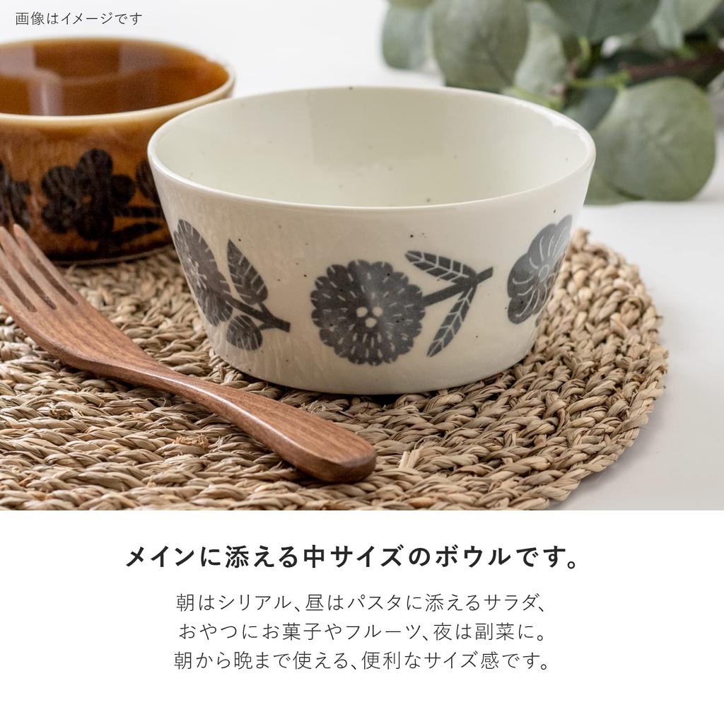 Minoru Pottery Mino Ware PLANTAREE-RIKKA- 130 Pack Bowl White Set of 2 13.0cm