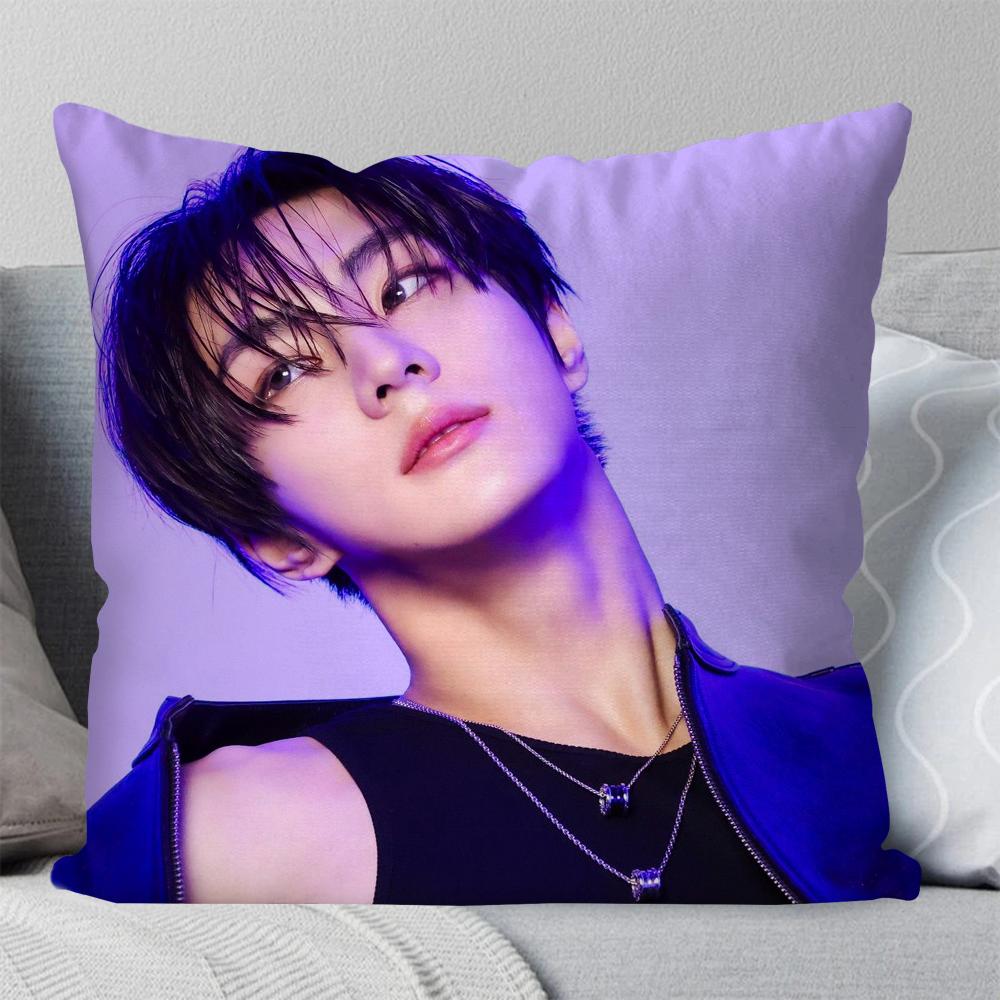Jungwon Pop Singer Pillow Case Square Pillow Bedroom Sofa Leisure Comfort Cushion Car Living Room Home Decoration 40X40