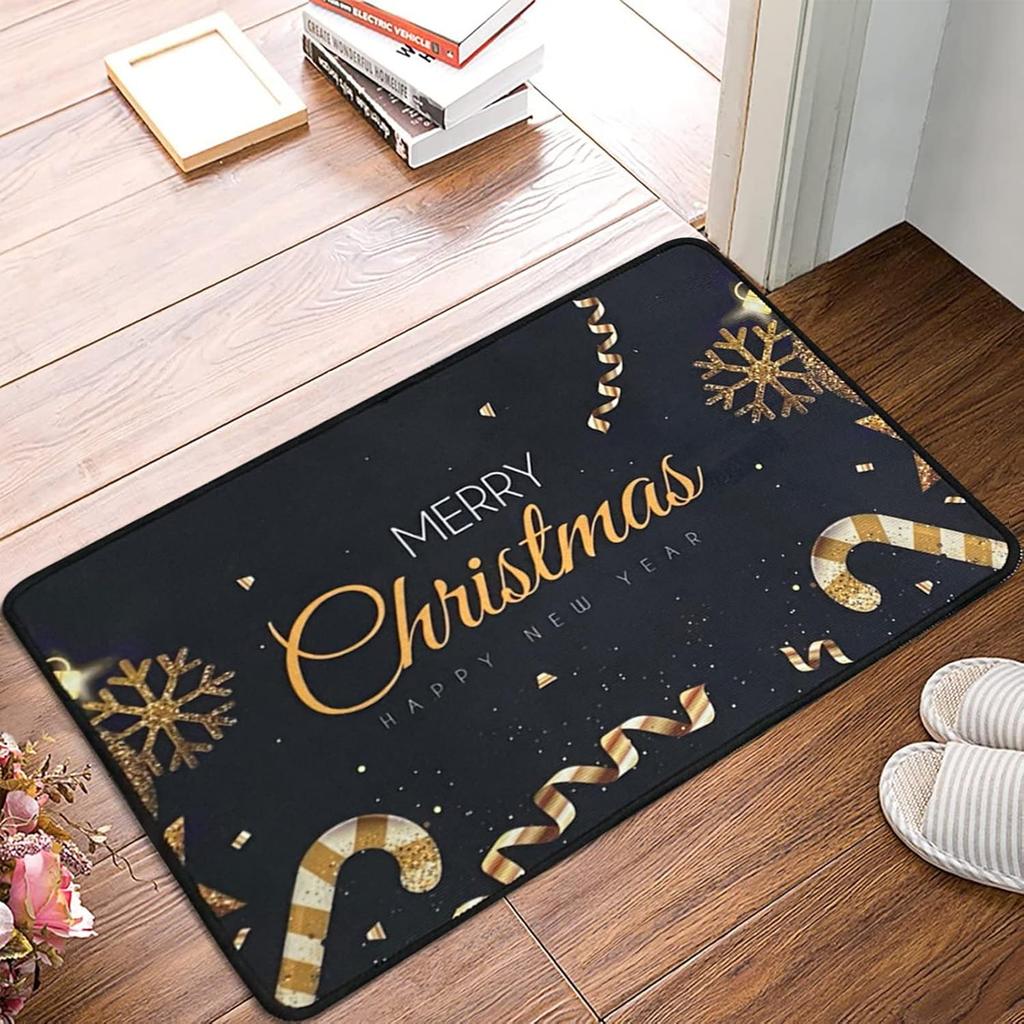 Christmas Welcome Mat Non-Slip Machine Washable Carpet Doormat for Living Room Bedroom Kitchen Indoor/Outdoor Rug