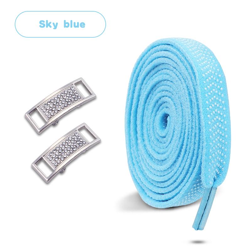 Silver Diamond Lock Shoelaces without ties Flat Shoelace for Shoes accessories Elastic Laces Sneakers Tennis No Tie Shoe laces