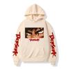 Unisex Anime Hoodie With Print Design Fleece-Lined Oversized Sweatshirt Men Women Casual Long Sleeve Pullover