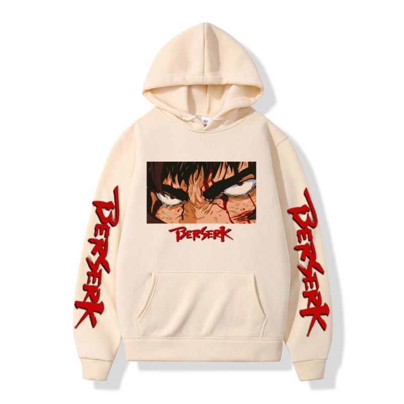 Unisex Anime Hoodie With Print Design Fleece-Lined Oversized Sweatshirt Men Women Casual Long Sleeve Pullover