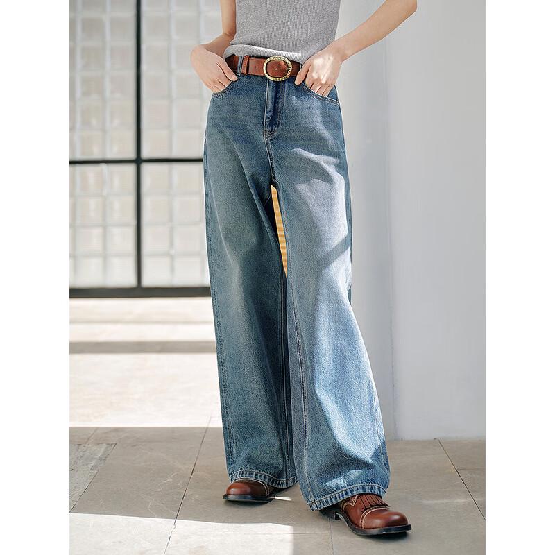 JUZUI ANNACO Modern Washed Denim Straight Leg Jeans