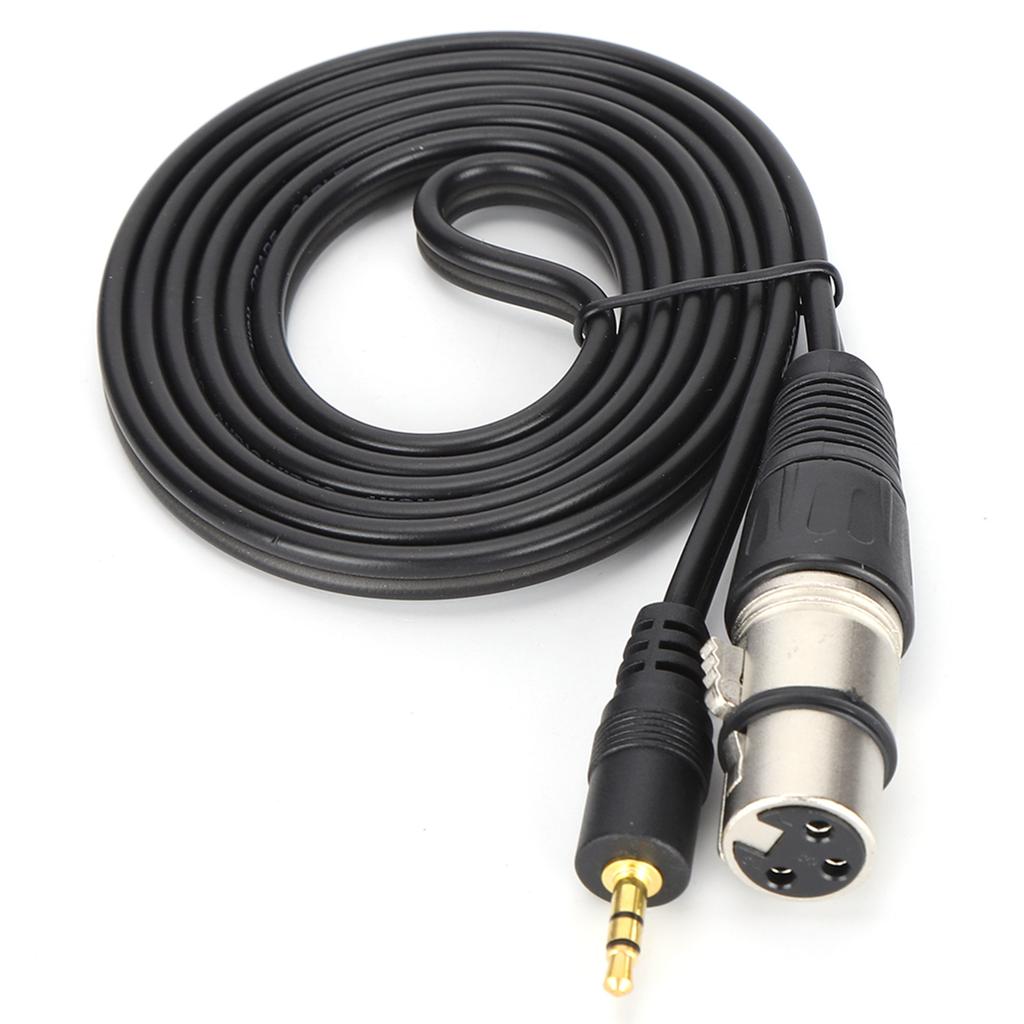 Microphone Cable 3.5mm Male to XLR Female PVC Microphone Cord for Digital Camera and PCBlack 1.5m 4.9ft
