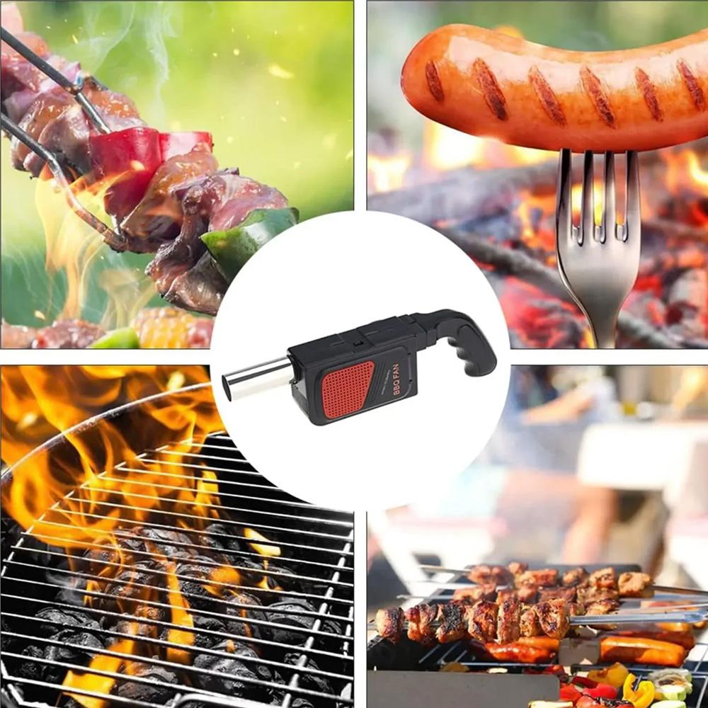 Handheld Electric BBQ Fan Air Blower Portable for Outdoor Camping Barbecue Picnic BBQ Cooking Tool Bakery Grill Accessories