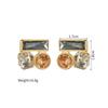 Atoztide New Fashion Shiny Zircon Earring for Women Stainless Steel Trendy Gold Color Statement Stone Stud Earring Jewelry Gift