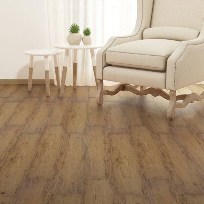 VidaXL Dalle de plancher PVC autoadhésif 5,02 m² 2 mm marron noyer 245170