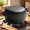 Dutch Oven Uncoated Cookware Sturdy for Braising