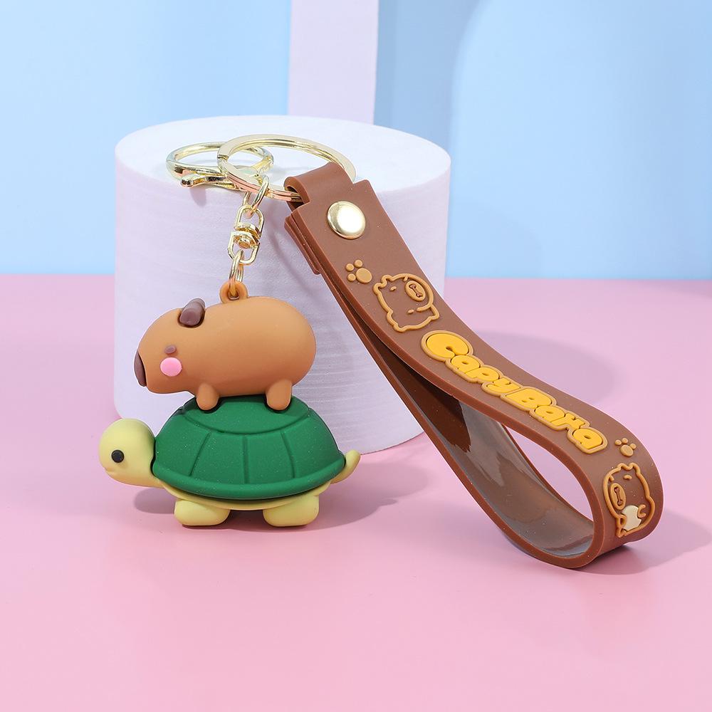 Creative Cute Capybara Keychains For Car Keychain Anime Cartoon Capibala Pendant Women Doll Keyring Charm Holiday Gifts Jewelry