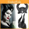 Urocza Maska Cosplay Czarownicy Maleficent 2 Władczyni Zła z Uderzającymi Czarnymi Rogami