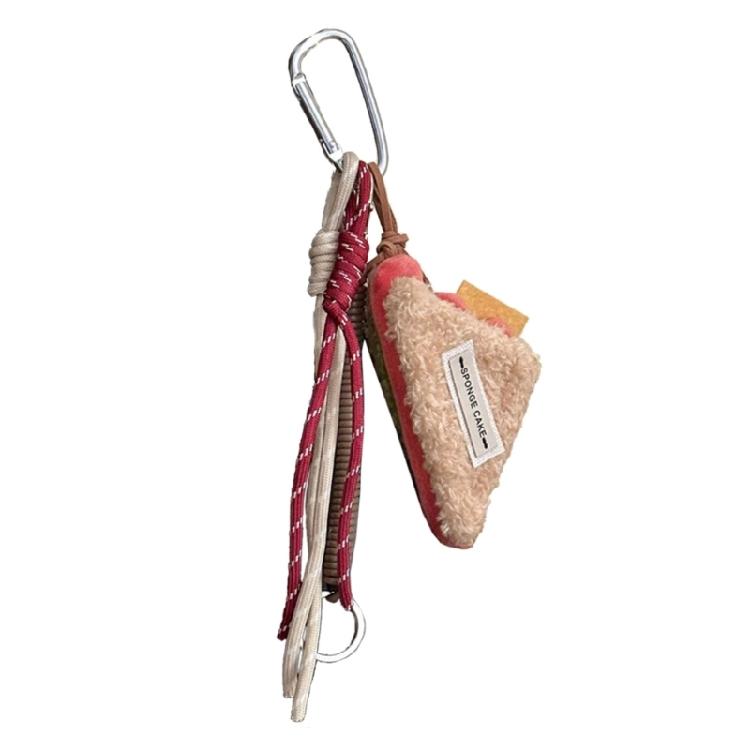 Unique Vintage Afternoon Teas Keychain Plush Bag Charm Handmade Dessert Pendant Keyring Gift For Themed Parties