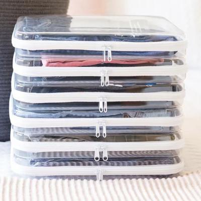 1/3 Pezzi Custodia Rigida con Doppia Cerniera Scatola Portaoggetti Design Trasparente Impilabile Impermeabile Organizer per Cosmetici Borsa da Viaggio Piccola per Articoli da Toeletta