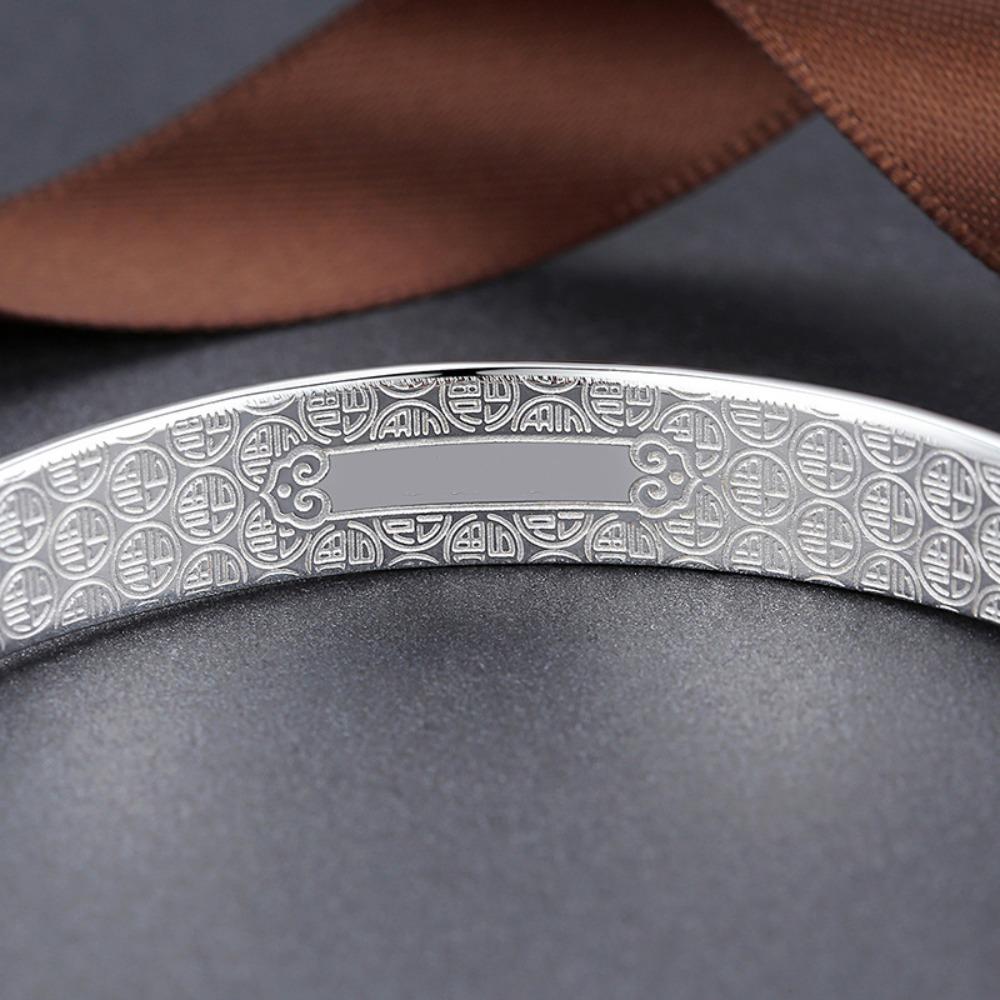 Silver Plated Lucky Bracelet for Women Floral Fevilá Bangle Open Flower Jewelry