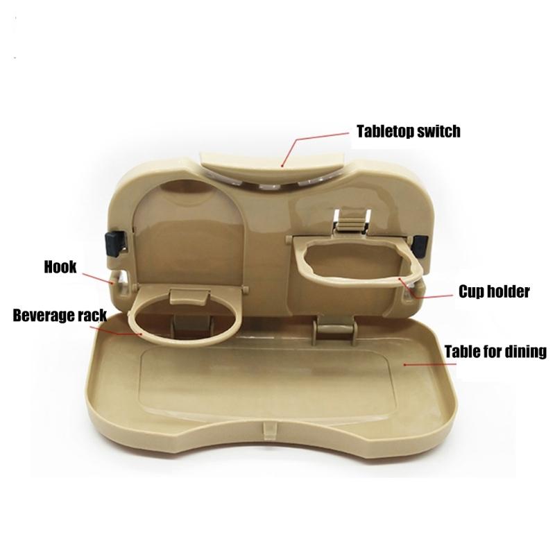 Multifunctional Vehicle Seat Back Organizer Mounted Table Tray For Food Drinks Laptops Phones And Stable Cup Placement