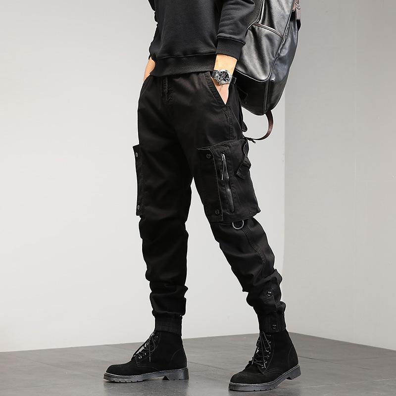 Cargo Pants Men's Trend Men's Harun Small Foot Pants Loose Bunched Feet Multi-pocket Pants