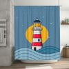 Leuchtturm am Meer Wasserdichter Duschvorhang Hitzebeständig Maschinenwaschbar Nicht Transparent 180x180cm