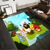 Angry Birds Cartoon Pattern Carpet with Colorful Characters and Green Pigs Background Suitable for Use As an Anti-slip1 For1room and Bedroom Sofas