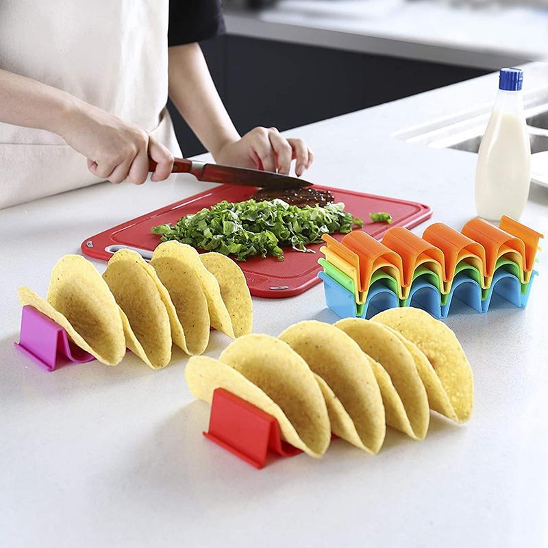 1/2/3pcs Taco Holders Colorful Mexican Food Hard Stand Holds Soft Shells Wave Shape Kitchen Tool Restaurant Pancake Shelf