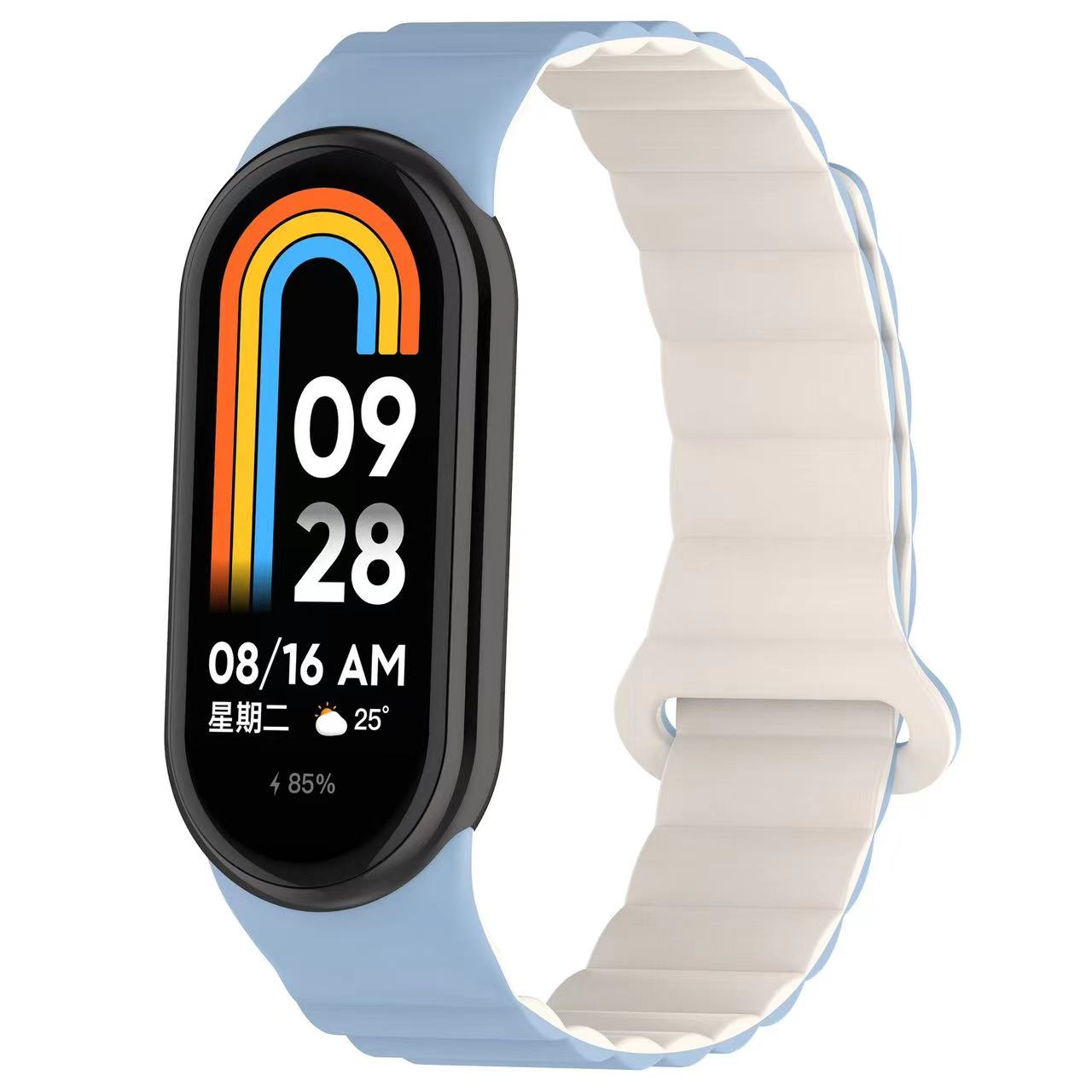 

Magnetic Loop Silicone Strap For Xiao Mi Band 9 8 Sports Bracelet Double Color Wristband for Xiao Mi Band 10 Correa Accessorie For Mi Band 8-9-10