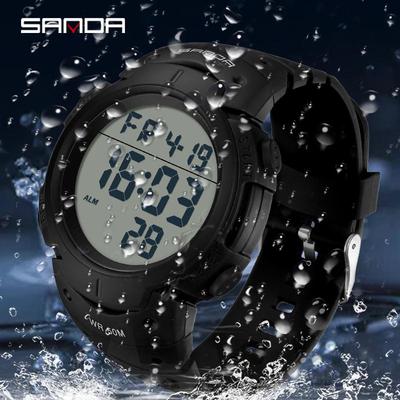 Sanda Men's Multifunctional Outdoor Sports Luminous Waterproof Watch with Alarm