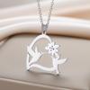 Hummingbird Love Pendant Necklace Stainless Steel Jewelry Gift for Lover and Girlfriend Valentine's Day Anniversary Gift