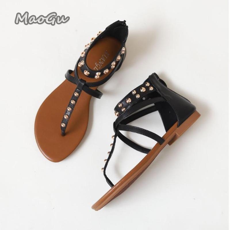 Fashion Women Sandals Vintage Fashion Low Heel High Top Casual Sandals Beach Bohemian Anti-skid Flip-flops Summer Women Shoes Size36 42