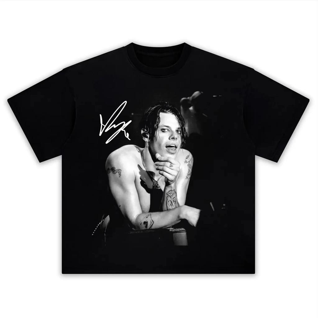 2026 Summer Fashion Retro Style Singer YUNGBLUD Portrait Graphics Cotton Tshirt Unisex Short Sleeve Unisex's Shirt Streetwear
