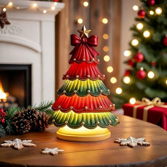 Christmas Tree Night Light Colorful Light-up Christmas Tree Xmas Table Centerpiece