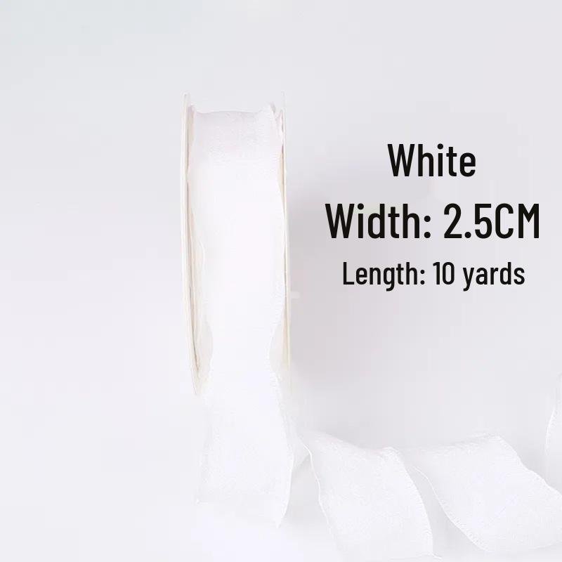 2.5cm Bubble Pleated Ribbon Flower Bouquet & Gift Box Decoration Fishtail Gauze DIY Packaging Ribbon