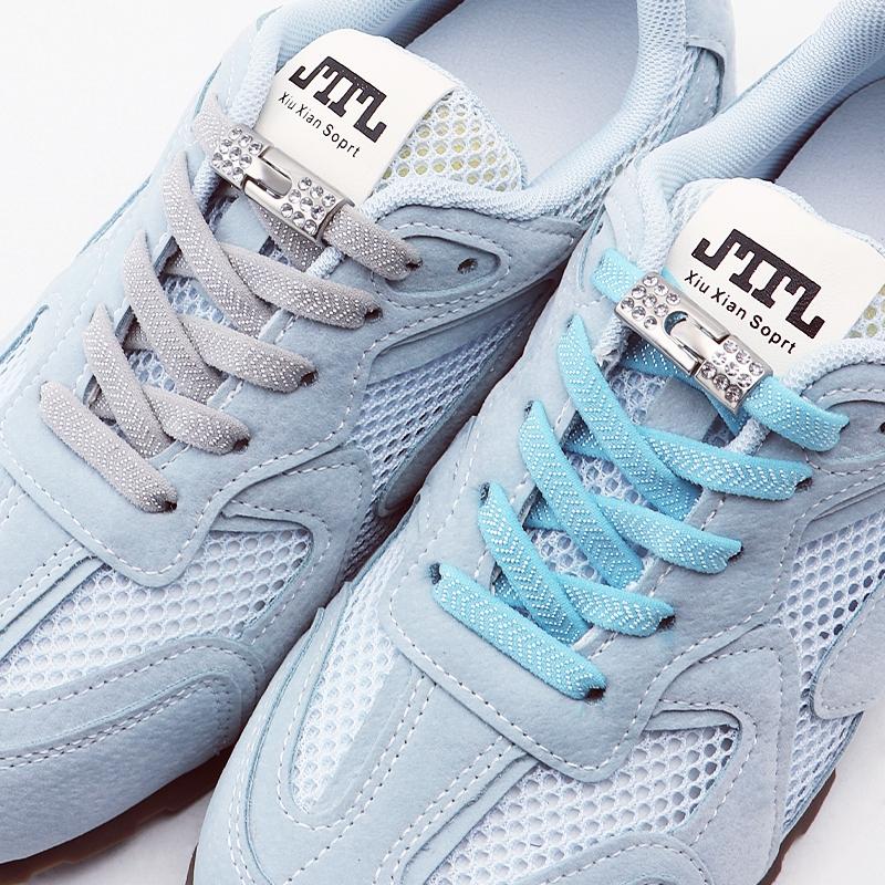 1 Pair/2 New Diamond Cross Locks for Sneakers - Pair No-Tie Elastic Shoelaces with Rubber Shoe Laces for Kids & Adults