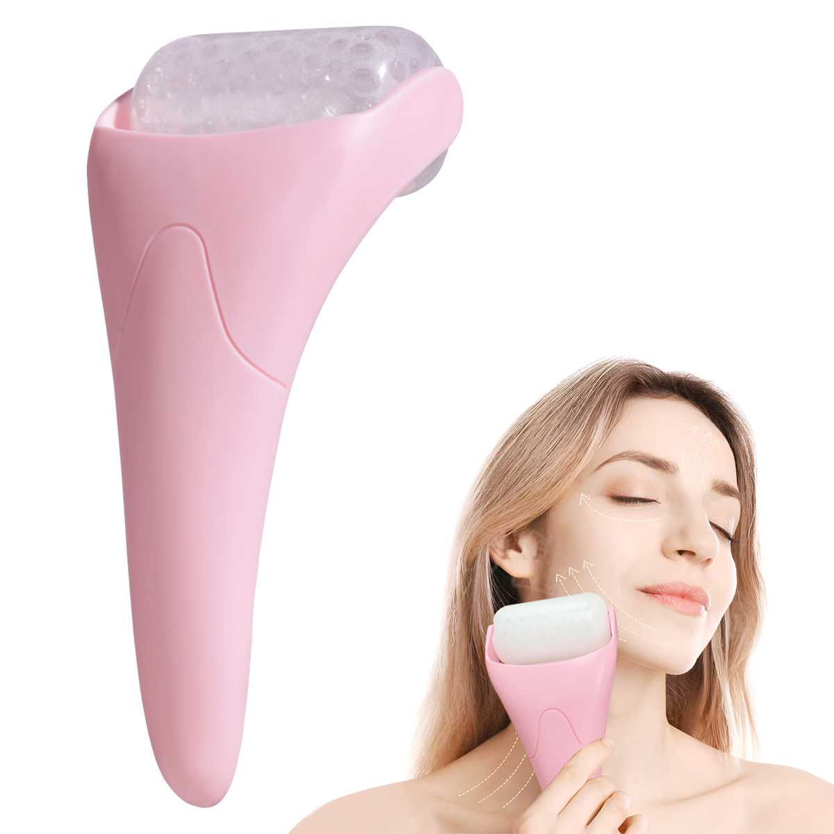 

Ice Roller, Handheld Cold Compress Device, Body Care Massage, Ice Compress Microneedle Roller рожевий червоний колір