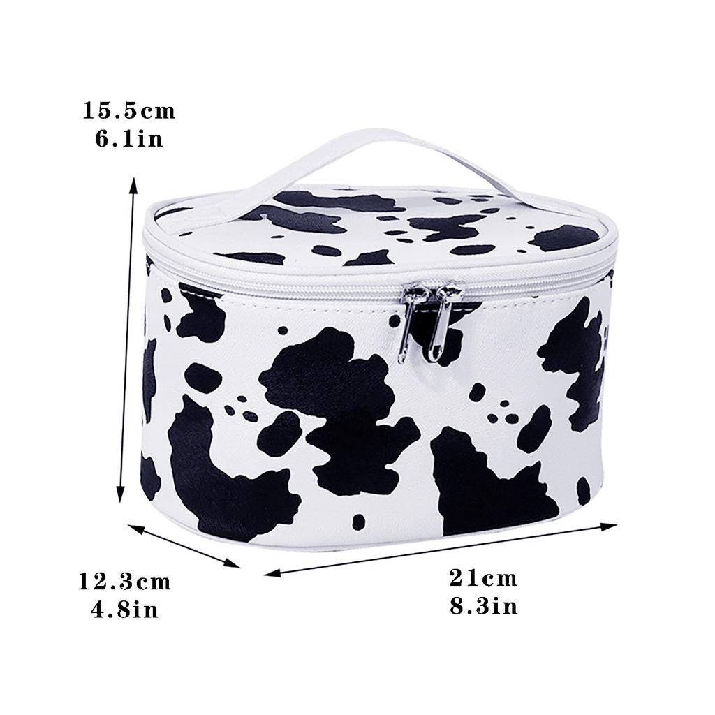Aufbewahrungstasche mit Kuh-Print, Kosmetiktasche, Kosmetik-Aufbewahrungstasche, geeignet für Frauen und Mädchen