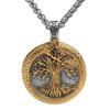 Nordic Tree of Life Pendant Necklace Stainless Steel Vintage Yggdrasil Ourobles Necklace Men Scandinavian Jewelry