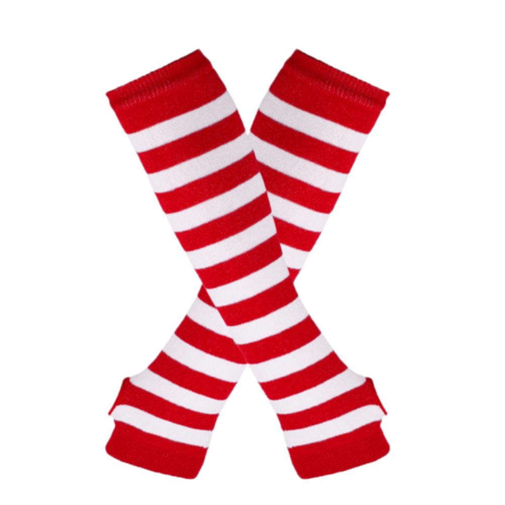 4 par julearmvarmere strikkede lange fingerløse hansker tommelhull elastiske hansker solbeskyttelse