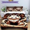 3pcs Anime Fox Comforter Set with One Quilt Cover and Two Pillowcases (No Core) - Festival Gift for Home Decor, Polyester Fabric, Suitable for Bedroom