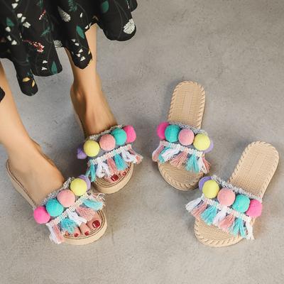 Walking Sandals For Women Size 8 Women Sandals Beach Fashion Sandals Tassel Sandals Denim Summer Wedge Sandals Women Sandalias