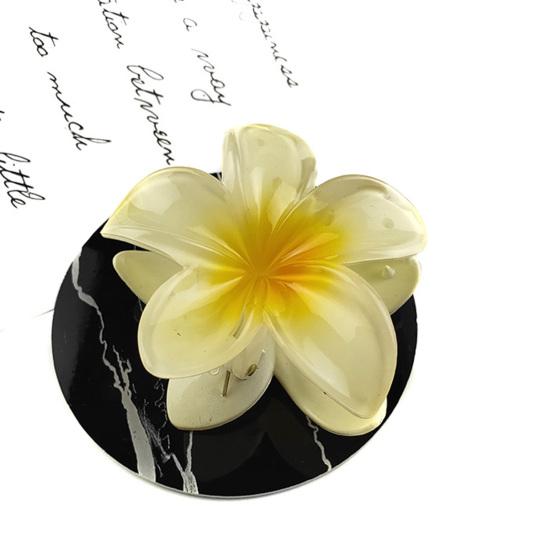 Women Small Hair Clip Flower Hair Grip Realistic Flower Shape Gradient Color Strong Claw Anti-slip Small Teeth Lightweight Children