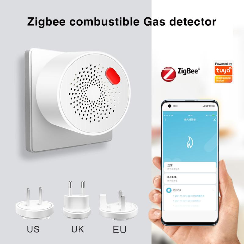 WIFI/zigbee Natural Gas Sensor Combustible Household Smart LPG Gas Alarm Detector Leakage Sensor Fire Safety Work with Tuya App