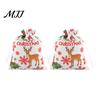 Christmas Eve Gift Wraps 2Pcs Drawstring Bags, Xmas Tree Reindeer Printed Candy Treat Decoration Pouches Pouches, Reusable Fabric Holiday Party