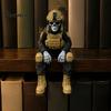 Tactical Gear Display Stand Skeleton Hero Shelf Sitter Ornament, 3D Printed Soldier Figurine, Statue Gothic Warrior Sitting for Bookshelf Desk