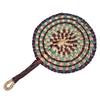 Colorful Striped Patterns Hand Braided Fan Vintage Cattail Fan Decorative Handheld Fans  Outdoor