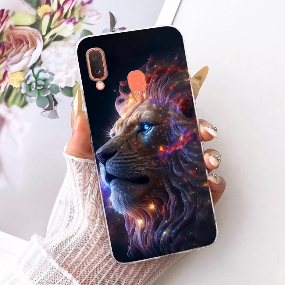 For Samsung Galaxy A20 A20e A20s Case Cute Lion Fashion Painted Cover Soft Silicone Case For Samsung A20 A 20 s Galaxy A20e Bags