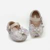 Spring 2026 Korean Style Baby Crystal Bowknot Soft Sole Flats