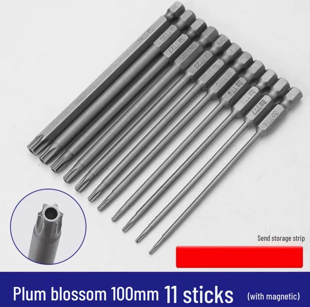 Plum Blossom Hollow Hex and Phillips Star Magnetic Screwdriver Bit Set (T5-T25)