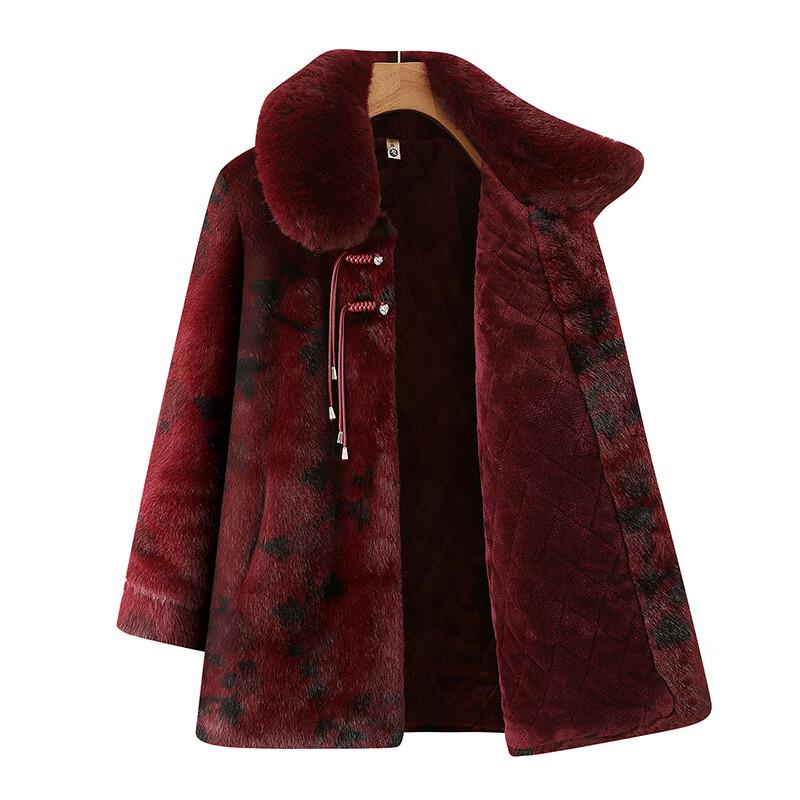 Elegantní dámský zimní kabát ze směsi vlny s přídavkem sametu