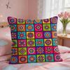 Vintage Bohemian Floral Grid Cushion Cover Short Plush Pillow Case Room Sofa Cushion Covers Home Decor Funda
