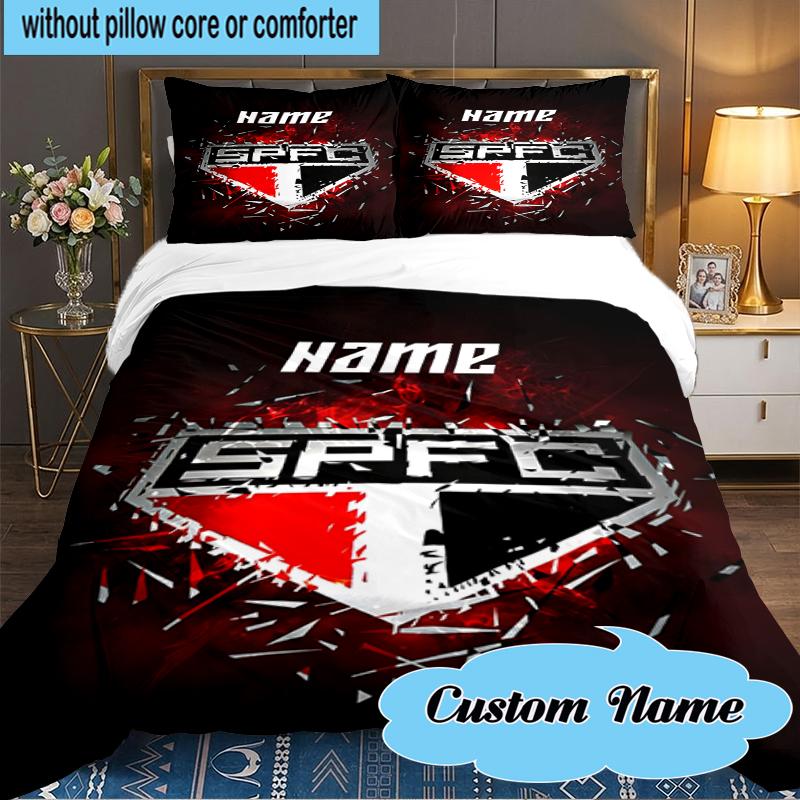 Custom Name SPFC Team Spirit Bedding Set 3pcs, Bedding Set Including 1pc Duvet Cover And 2pcs Pillowcases for Bedroom, Dormitory Gift