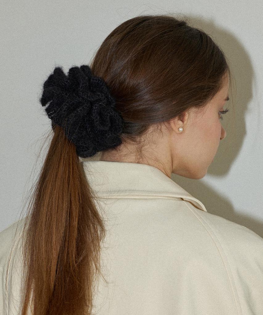 Slowslowly Camellia Handmade Crochet Mohair Knit Big Hair Scrunchie _ 4 Colors