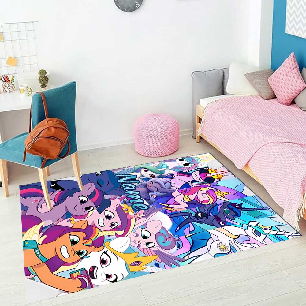 Little Pony (9) Customize your name rug, office chair cushion, home bedroom living room gift.